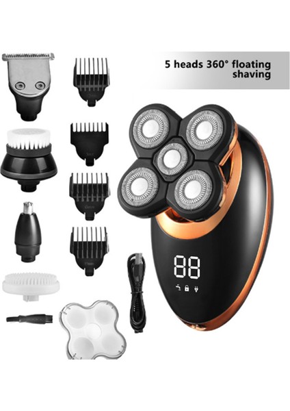 Tıraş Makinesi, Islak Kuru Elektrikli Tıraş Makinesi Erkekler Için Sakal Saç Kesme Makinesi Kel Tıraş Makinesi LCD Ekran Bakım Seti, Gösterildiği Gibi (Yurt Dışından) fiyatları
