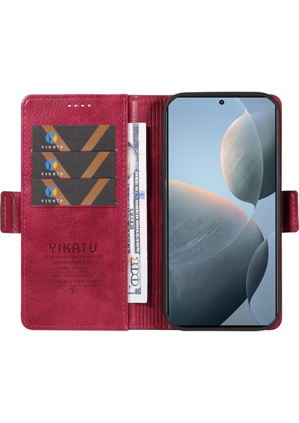 Xiaomi 14T Kılıf Yan Toka Pu Deri Telefon Kapağı Litchi Doku-Şarap Kırmızısı Için (Yurt Dışından) fiyatları