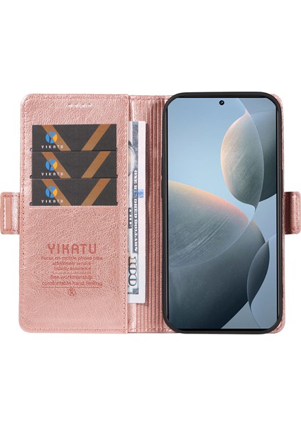 Xiaomi 14T Kılıf Yan Toka Pu Deri Telefon Kapağı Litchi Doku-Gül Altın Için (Yurt Dışından) fiyatları