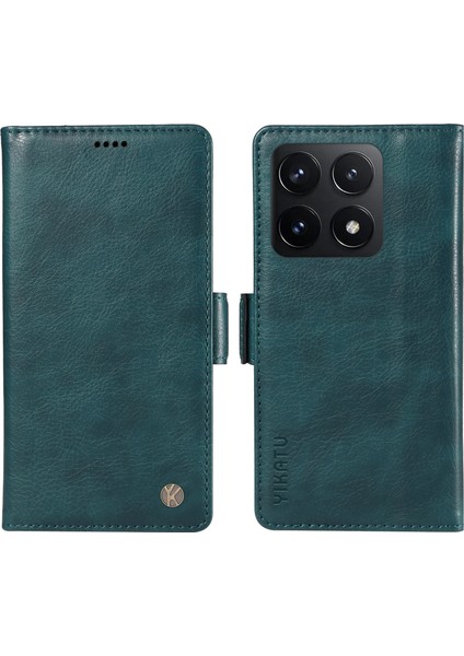 Xiaomi 14T Kılıf Yan Toka Pu Deri Telefon Kapağı Litchi Doku-Mavi Için (Yurt Dışından)