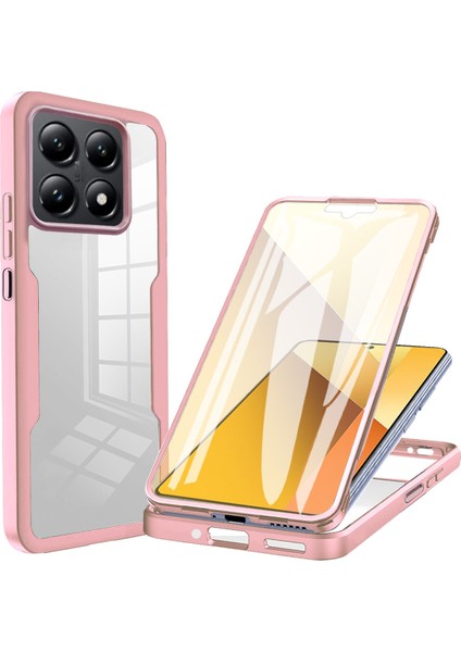 Xiaomi 14T Pro Kılıf Akrilik + Tpu Şeffaf Telefon Kılıfı, Pet Ekran Filmi-Pembe (Yurt Dışından)