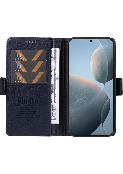 Xiaomi 14T Kılıf Yan Toka Pu Deri Telefon Kapağı Litchi Doku-Lacivert Için (Yurt Dışından) fiyatları