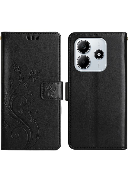 Xiaomi Redmi Note 14 5g Kılıf Pu Deri Telefon Cüzdan Kılıfı Askılı-Siyah (Yurt Dışından)