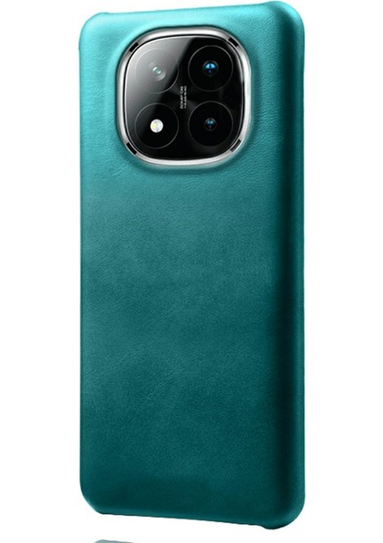 Xiaomi Redmi Note 14 Pro+ 5g Kılıf Buzağı Dokusu Pu Deri Sert Pc Koruyucu Telefon Kapağı-Yeşil (Yurt Dışından)