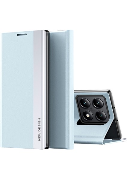 Xiaomi 14T Kılıf Için Stand-Gök Mavisi ile Düşmeyi Önleyici Deri Telefon Kılıfı (Yurt Dışından)
