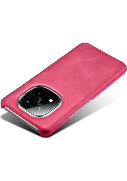Xiaomi Redmi Note 14 Pro+ 5g Kılıf Buzağı Dokusu Pu Deri Sert Pc Koruyucu Telefon Kapağı-Gül (Yurt Dışından)