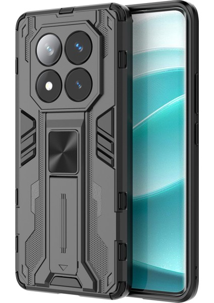 Xiaomi Redmi Note 14 Pro 5g Kılıf Pc+Tpu Standlı Darbeye Dayanıklı Telefon Kapağı-Siyah (Yurt Dışından)