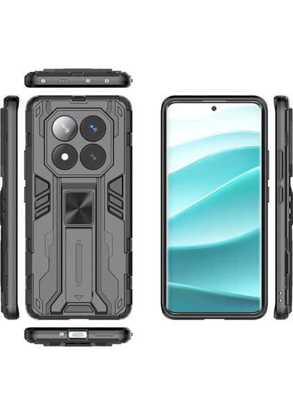 Xiaomi Redmi Note 14 Pro 5g Kılıf Pc+Tpu Standlı Darbeye Dayanıklı Telefon Kapağı-Siyah (Yurt Dışından) fırsatları