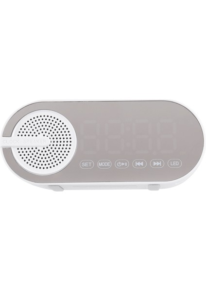Dijital Saat, Dijital Saatli Taşınabilir Bluetooth Hoparlör Renkli Gece Lambası Çift Alarm Aynalı Subwoofer Beyaz, Beyaz (Yurt Dışından) fırsatları