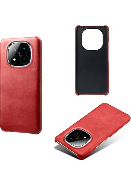 Xiaomi Redmi Note 14 Pro+ 5g Kılıf Buzağı Dokusu Pu Deri Sert Pc Koruyucu Telefon Kapağı-Kırmızı (Yurt Dışından) fiyatları