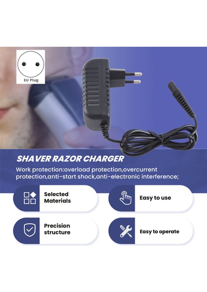 Braun Sakal Için, 12V Güç Kaynağı Şarj Kablosu Yedek Elektrikli Tıraş Makinesi Şarj Cihazı Sakal Düzeltici Serisi Z20 Z30 Z4 Modelleri 380 4775 190 360 1775 5416-EU Fiş, Siyah (Yurt Dışından) modelleri