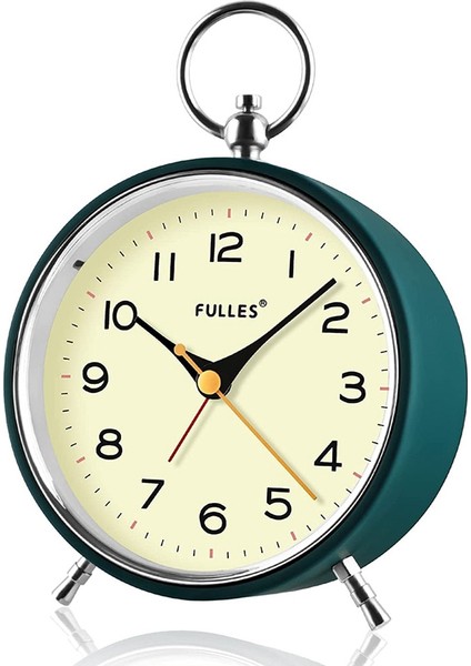 Çalar Saat, Analog Çalar Saat Gece Lambasıyla Tik Tak Etmeyen Retro Sessiz Mini Çocuk Odası A, Mavi Yeşil (Yurt Dışından)