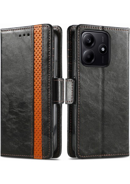 Xiaomi Redmi Note 14 5g Kılıf Cüzdan Ekleme Pu Deri Kapak-Siyah (Yurt Dışından)