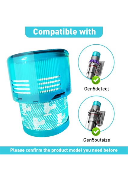 Dyson Gen5 Kablosuz Elektrikli Süpürge Için Yedek Hepa Filtresi, Tekrar Kullanılabilir ve Yıkanabilir (Yurt Dışından)