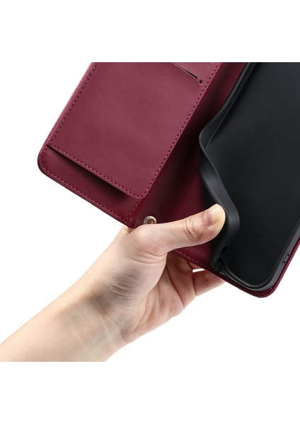 Xiaomi Poco F6 Pro 5g/redmi K70 5G/K70 Pro 5g Crossbody Cüzdan Eşkenar Dörtgen Mobil Kapak-Kırmızı (Yurt Dışından)