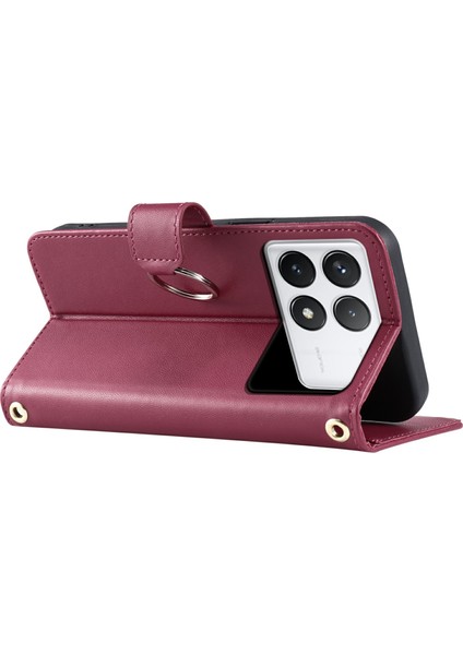 Xiaomi Poco F6 Pro 5g/redmi K70 5G/K70 Pro 5g Crossbody Cüzdan Eşkenar Dörtgen Mobil Kapak-Kırmızı (Yurt Dışından)