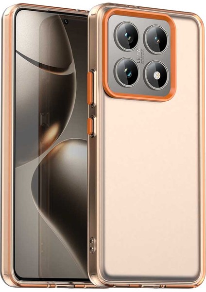 Xiaomi 14T Kılıf Pc+Tpu+Pet Mat Düşme Önleyici Telefon Arka Kapak-Turuncu (Yurt Dışından)