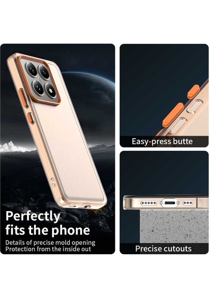 Xiaomi 14T Kılıf Pc+Tpu+Pet Mat Düşme Önleyici Telefon Arka Kapak-Turuncu (Yurt Dışından) modelleri