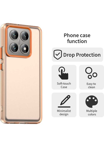 Xiaomi 14T Kılıf Pc+Tpu+Pet Mat Düşme Önleyici Telefon Arka Kapak-Turuncu (Yurt Dışından) fırsatları