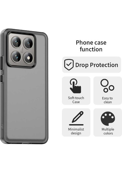 Xiaomi 14T Kılıf Pc+Tpu+Pet Mat Düşme Önleyici Telefon Arka Kapak-Siyah (Yurt Dışından) modelleri