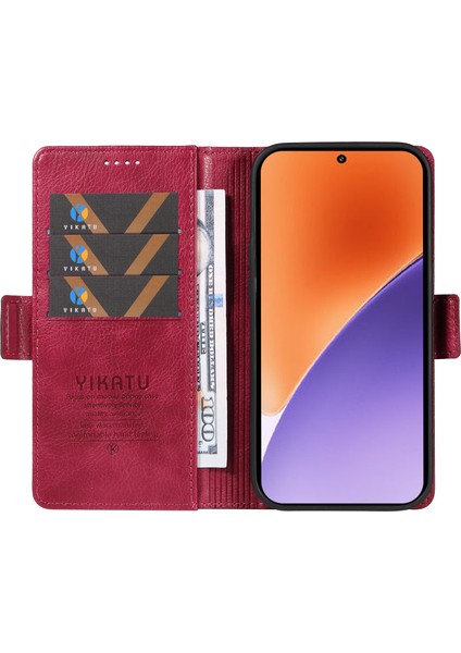 Xiaomi 15 Kılıf Yan Toka Pu Deri Telefon Kapağı Litchi Doku-Şarap Kırmızısı Için (Yurt Dışından) fiyatları