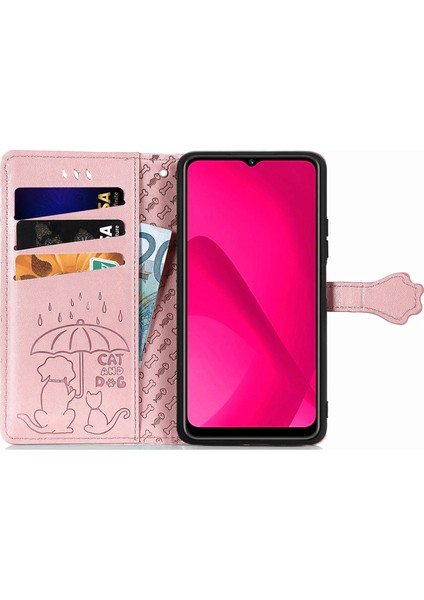 Xiaomi Redmi Için 14C 4G/14R 5g/poco C75 4g Cüzdan Çevirme Telefon Kapağı Sevimli Kedi Köpek Desen-Gül Altın (Yurt Dışından) fiyatları