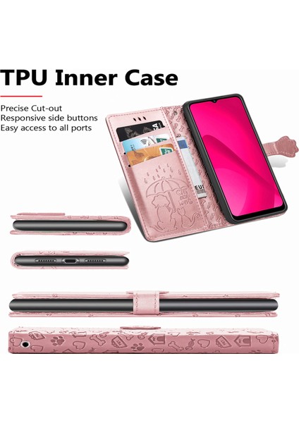 Xiaomi Redmi Için 14C 4G/14R 5g/poco C75 4g Cüzdan Çevirme Telefon Kapağı Sevimli Kedi Köpek Desen-Gül Altın (Yurt Dışından) indirimleri