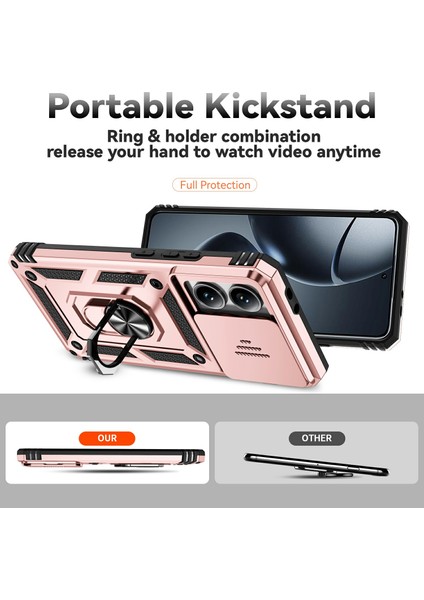 Xiaomi 14T Pro Kılıf Pc + Tpu Telefon Kapak Lensi Için Ultimate Koruma Standı-Gül Altın (Yurt Dışından) modelleri