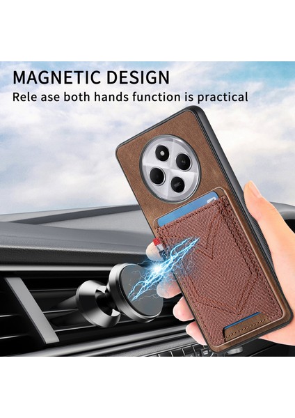 Xiaomi Redmi 14C 4G/14R 5g/poco C75 4g Retro Jean Kumaş Doku Deri Arka Kapak Kart Sahibinin-Kahverengi Telefon Kılıfı (Yurt Dışından) fiyatları