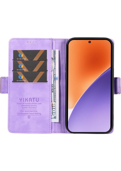 Xiaomi 15 Kılıf Yan Toka Pu Deri Telefon Kapağı Litchi Doku-Mor Için (Yurt Dışından) fiyatları