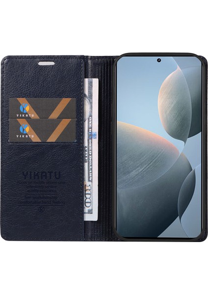 Xiaomi 14T Kılıf Cüzdan Litchi Tahıl Deri Telefon Kapağı Manyetik Otomatik Emilmiş-Lacivert Için (Yurt Dışından) fiyatları