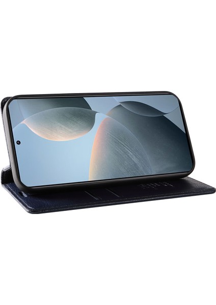 Xiaomi 14T Kılıf Cüzdan Litchi Tahıl Deri Telefon Kapağı Manyetik Otomatik Emilmiş-Lacivert Için (Yurt Dışından) modelleri