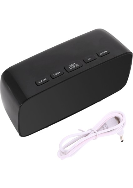 Çalar Saat, Akıllı Dijital Çalar Saat Başucu, Yatak Odası Için 12/24H Tarih Sıcaklık Ertelemeli Yeşil LED Seyahat USB Masa, Siyah, Siyah ve Yeşil (Yurt Dışından)