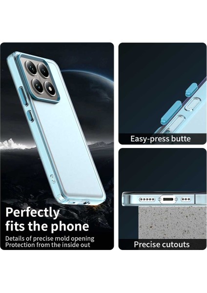 Xiaomi 14T Kılıf Pc+Tpu+Pet Mat Düşme Önleyici Telefon Arka Kapak-Mavi (Yurt Dışından) modelleri