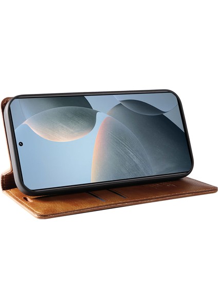 Xiaomi 14T Kılıf Cüzdan Litchi Tahıl Deri Telefon Kapağı Manyetik Otomatik Emilmiş-Kahverengi Için (Yurt Dışından) modelleri