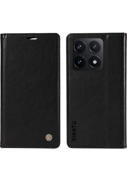 Xiaomi 14T Kılıf Cüzdan Litchi Tahıl Deri Telefon Kapağı Manyetik Otomatik Emilmiş-Siyah Için (Yurt Dışından)