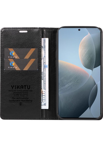 Xiaomi 14T Kılıf Cüzdan Litchi Tahıl Deri Telefon Kapağı Manyetik Otomatik Emilmiş-Siyah Için (Yurt Dışından) fiyatları