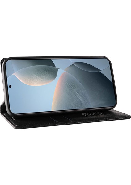 Xiaomi 14T Kılıf Cüzdan Litchi Tahıl Deri Telefon Kapağı Manyetik Otomatik Emilmiş-Siyah Için (Yurt Dışından) modelleri