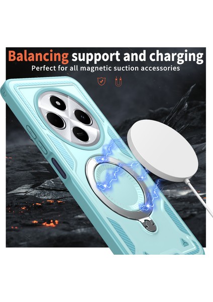 Xiaomi Poco C75 4g/redmi 14R 5G/14C 4g Için Magsafe Askeri Koruma Pc+Tpu Kapak-Bebek Mavisi ile Uyumlu (Yurt Dışından)