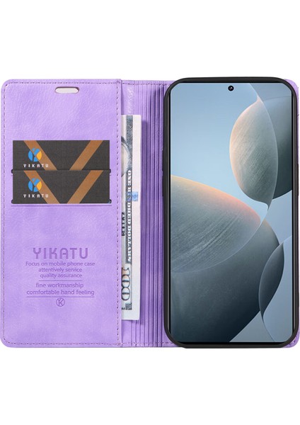 Xiaomi 14T Kılıf Cüzdan Litchi Tahıl Deri Telefon Kapağı Manyetik Otomatik Emilmiş-Mor Için (Yurt Dışından) fiyatları