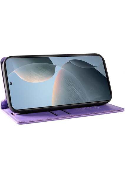 Xiaomi 14T Kılıf Cüzdan Litchi Tahıl Deri Telefon Kapağı Manyetik Otomatik Emilmiş-Mor Için (Yurt Dışından) modelleri