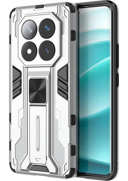 Xiaomi Redmi Note 14 Pro 5g Kılıf Pc + Tpu Stand-Gümüş ile Darbeye Dayanıklı Telefon Kapağı Için (Yurt Dışından)