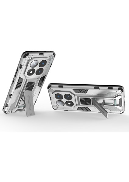 Xiaomi Redmi Note 14 Pro 5g Kılıf Pc + Tpu Stand-Gümüş ile Darbeye Dayanıklı Telefon Kapağı Için (Yurt Dışından) modelleri