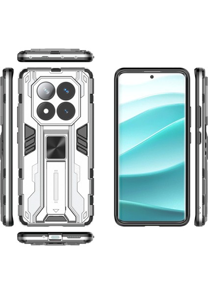 Xiaomi Redmi Note 14 Pro 5g Kılıf Pc + Tpu Stand-Gümüş ile Darbeye Dayanıklı Telefon Kapağı Için (Yurt Dışından) fırsatları
