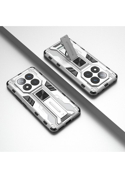 Xiaomi Redmi Note 14 Pro 5g Kılıf Pc + Tpu Stand-Gümüş ile Darbeye Dayanıklı Telefon Kapağı Için (Yurt Dışından) indirimleri