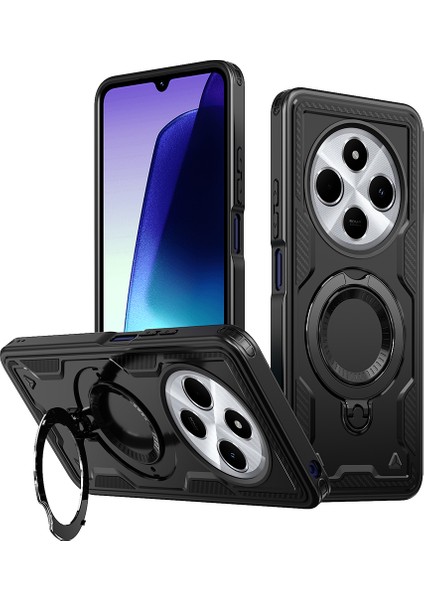 Xiaomi Poco C75 4g/redmi 14R 5G/14C 4g Için Magsafe Askeri Koruma Pc+Tpu Kapak-Siyah ile Uyumlu (Yurt Dışından)