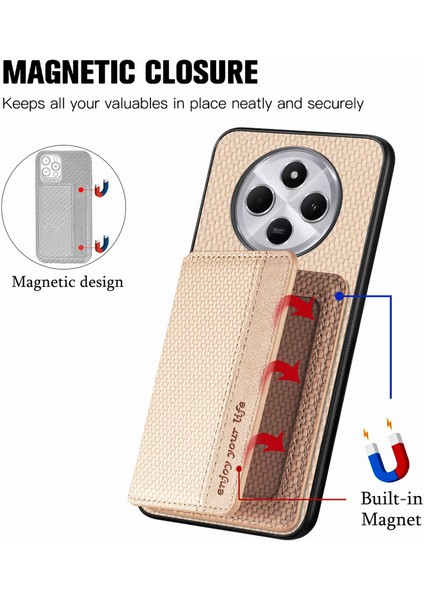 Xiaomi Redmi Için 14C 4G/14R 5g/poco C75 4g Rfıd Engelleme Karbon Fiber Deri+Pc+Tpu Telefon Kapağı-Kayısı (Yurt Dışından) indirimleri