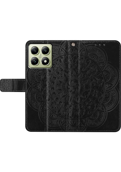 Xiaomi 14T Için Kart Yuvalı Mandala Desenli Telefon Kılıfı Standı-Siyah (Yurt Dışından) indirimleri