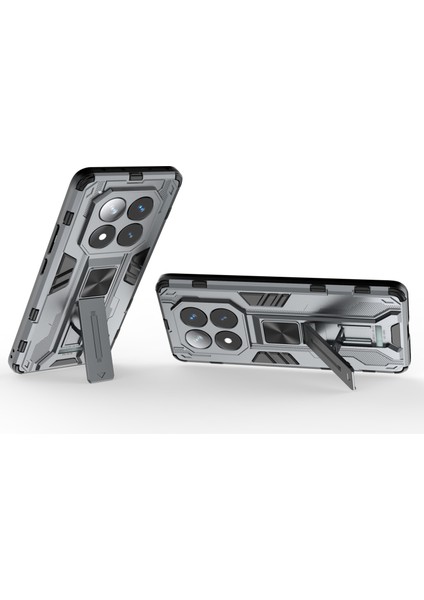 Xiaomi Redmi Note 14 Pro 5G Kılıf PC+TPU Standlı Darbeye Dayanıklı Telefon Kapağı-Gri (Yurt Dışından) modelleri