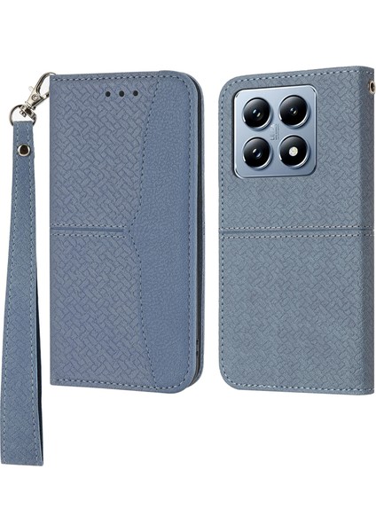 Xiaomi 14T Pro Kılıf Dokuma Doku Pu Deri Cüzdan Telefon Kapağı-Gri (Yurt Dışından)